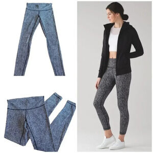 Lululemon Wunder Under Pant (Mid Rise ) Luon Suited Jacquard Black White…